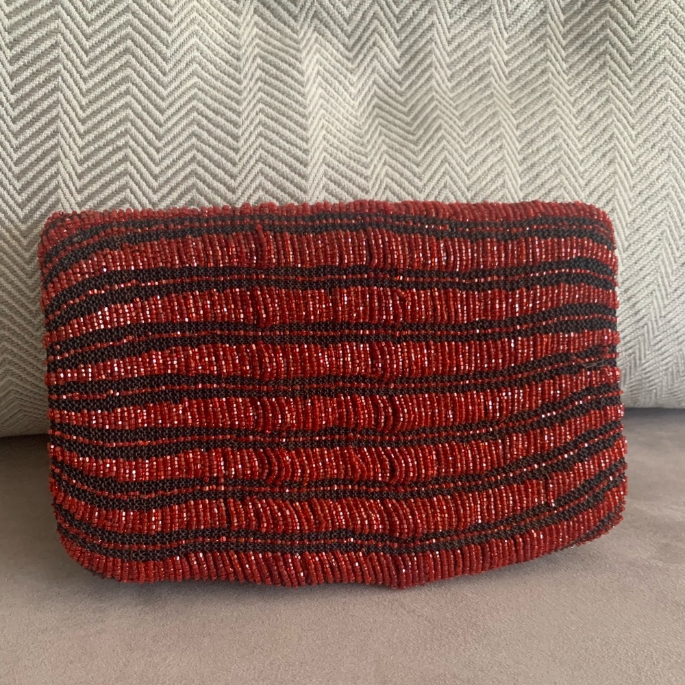 Vintage Delill Red Beaded Purse/Clutch